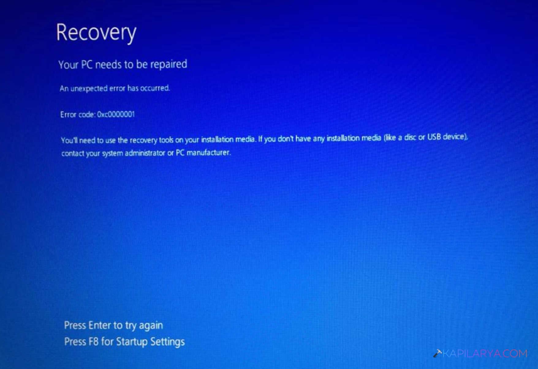 Error 0xc0000001