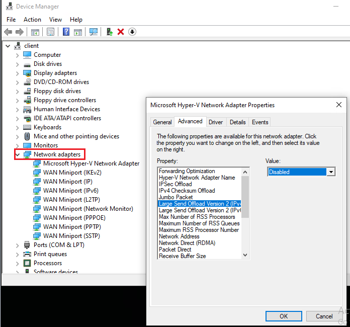 Disable Large Send Offload: Slow Ethernet Speed