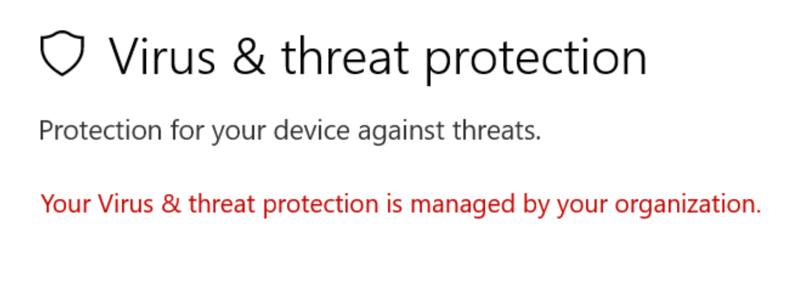 Fix: Virus & threat protection is managed by your organization