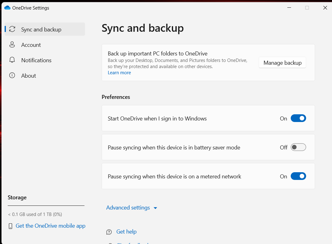 Unlink OneDrive from your Windows 11 computer