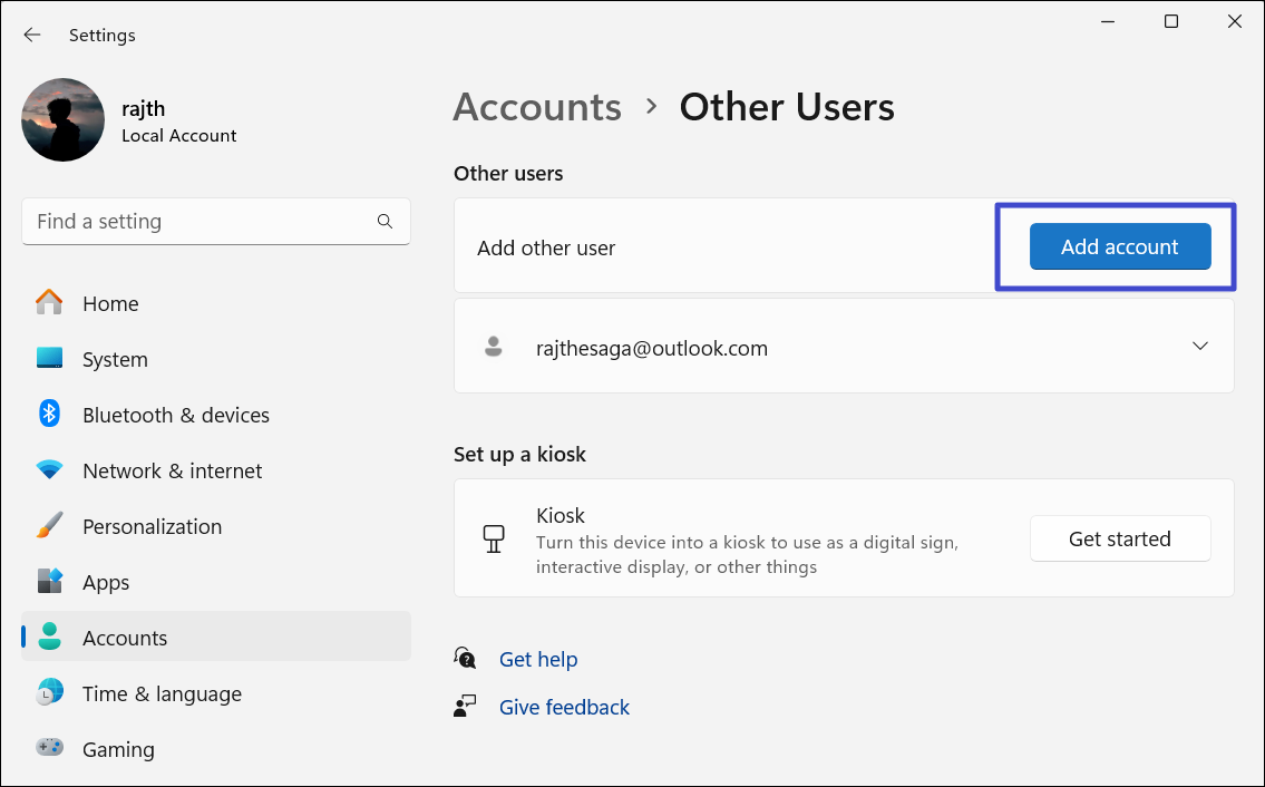 Add accounts