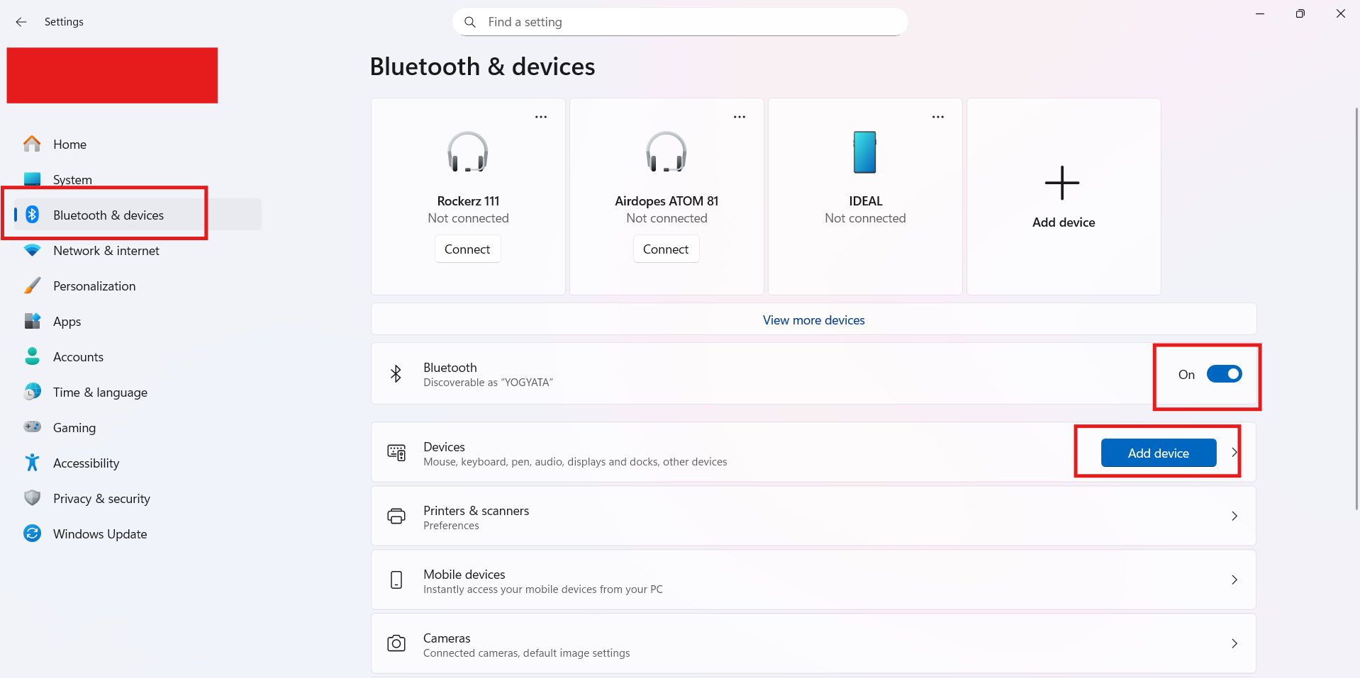 Bluetooth Settings: Turn on Bluetooth in Windows 11