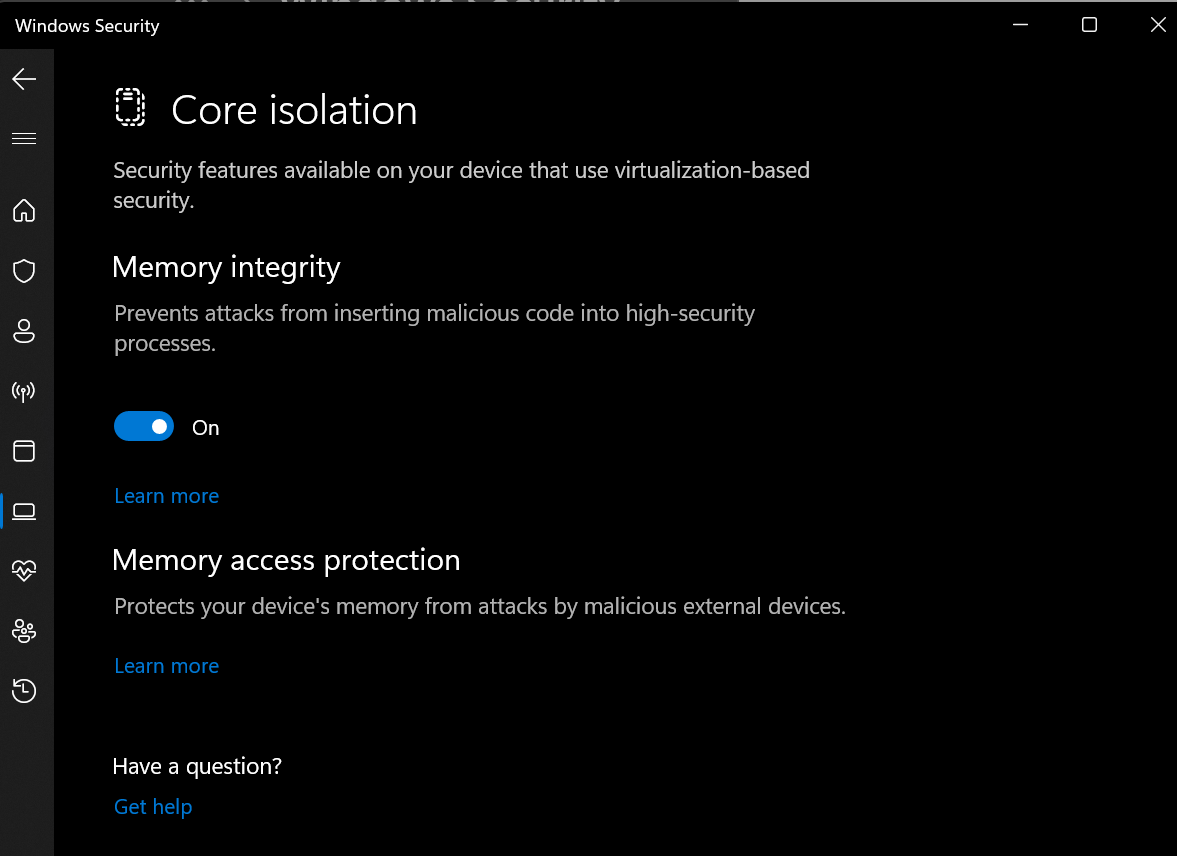 standard hardware security not supported windows 11 22h2