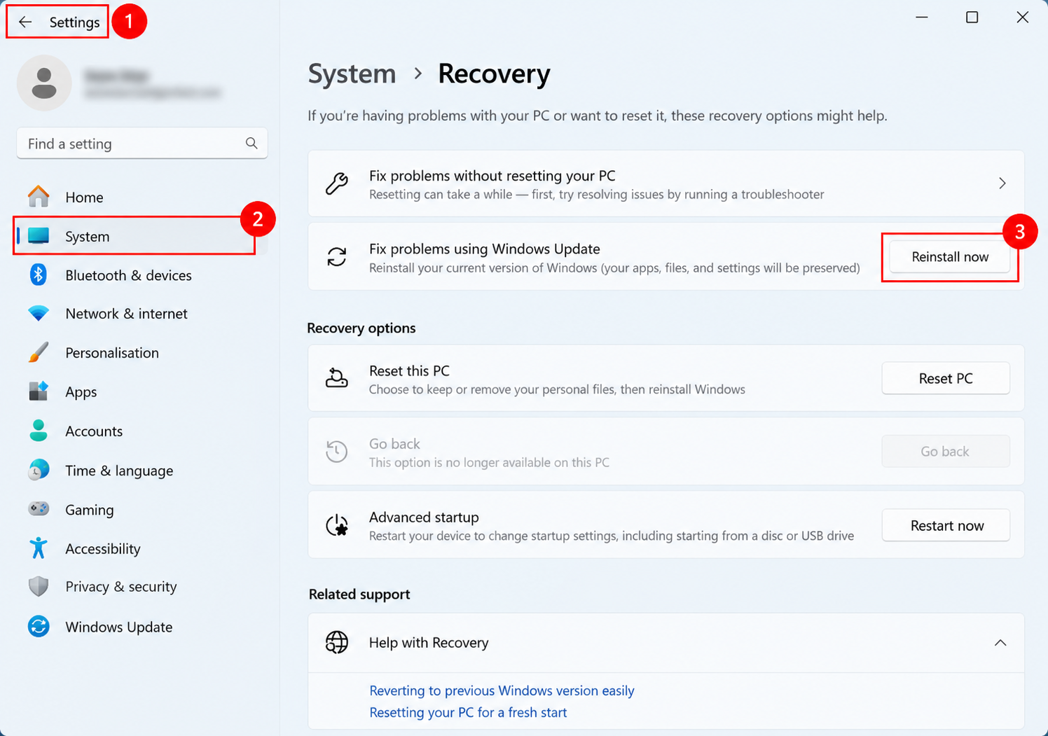 Windows Search repair using Windows Update