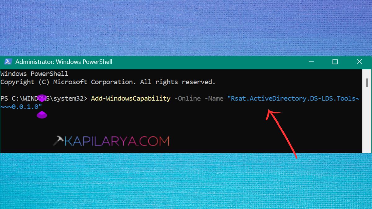 Add-WindowsCapability ActiveDirectory command in Powershell