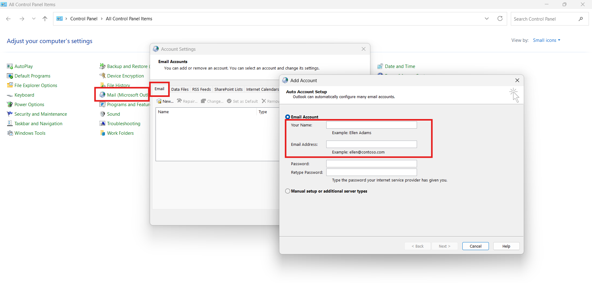 Add new account: Remove Primary account from Outlook