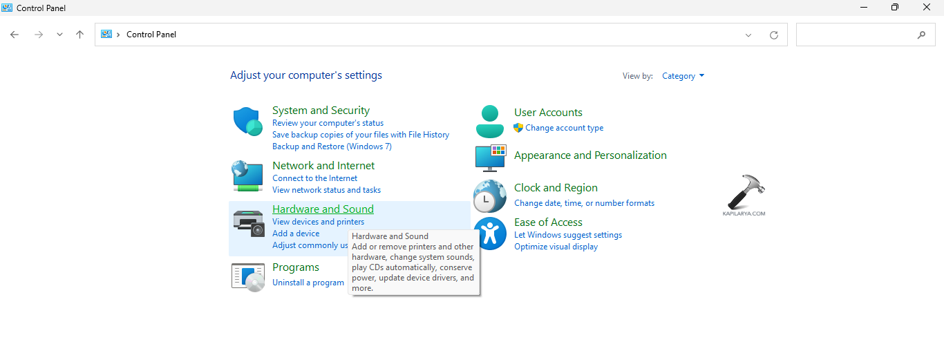 Opening hardware and sound