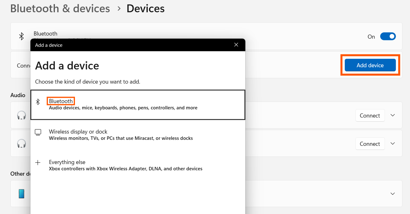 Re-pair the device: Bluetooth problems in Windows 11