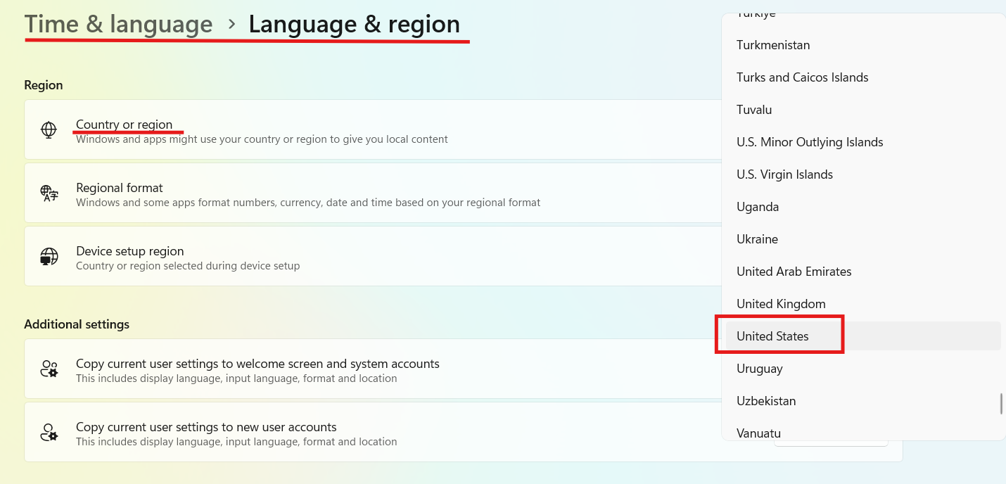 Change Region Settings: Copilot Is Not Available in Your Region