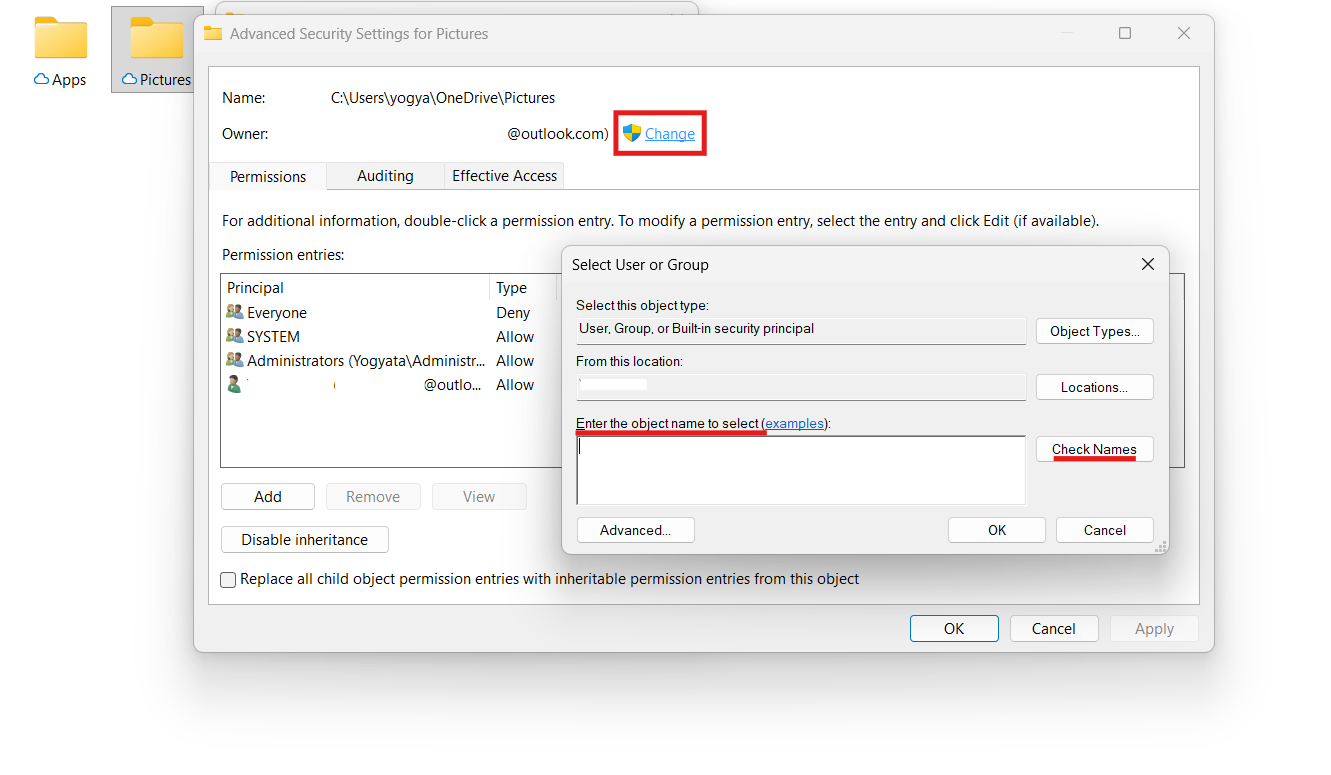 Change folder ownership: You require permission from TrustedInstaller