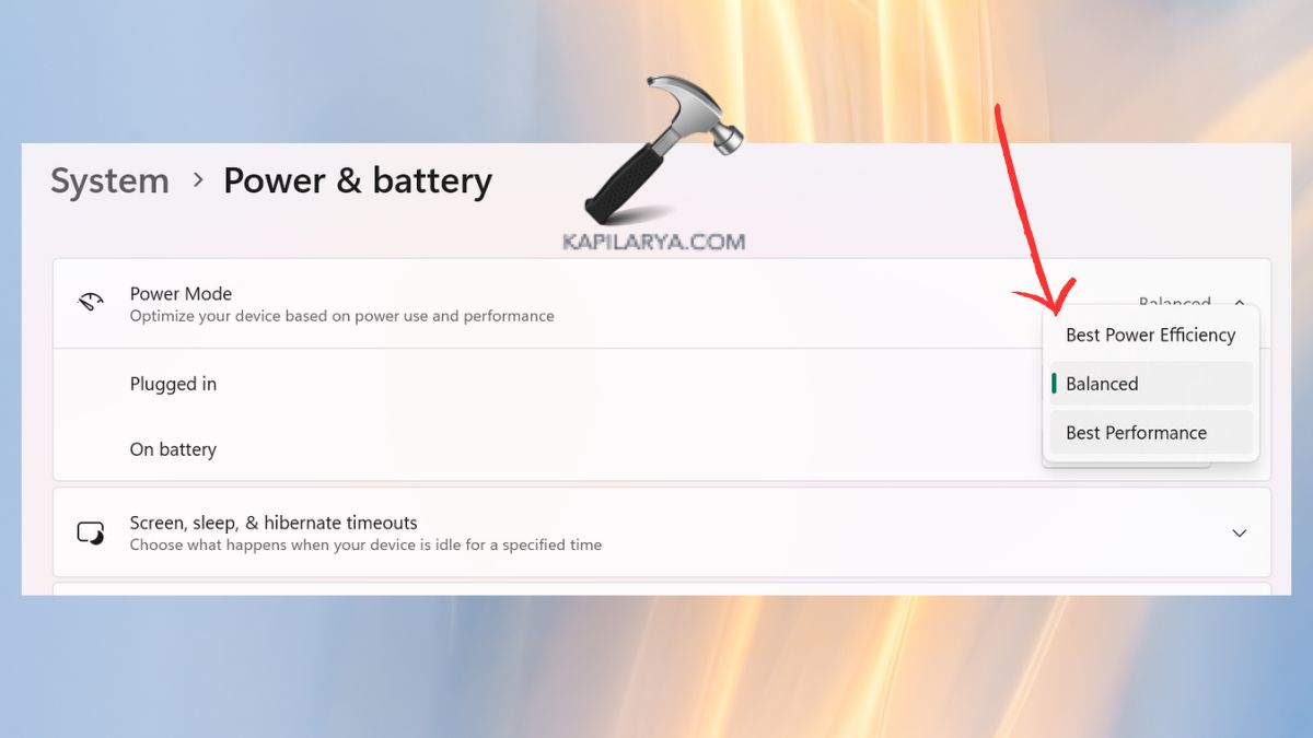 Check Power Settings