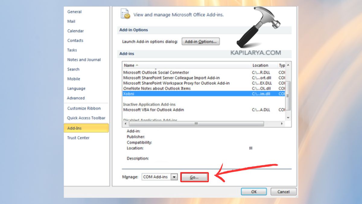 Check and Disable Faulty Add-ins