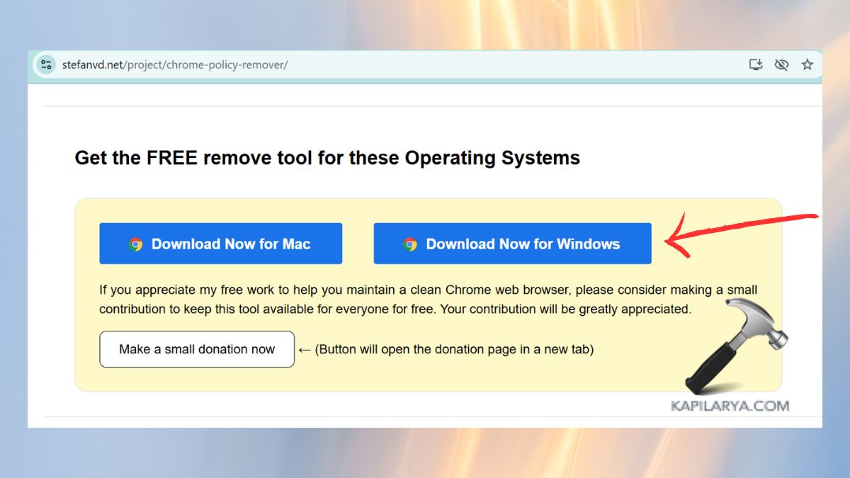 Chrome Policy Remover Tool