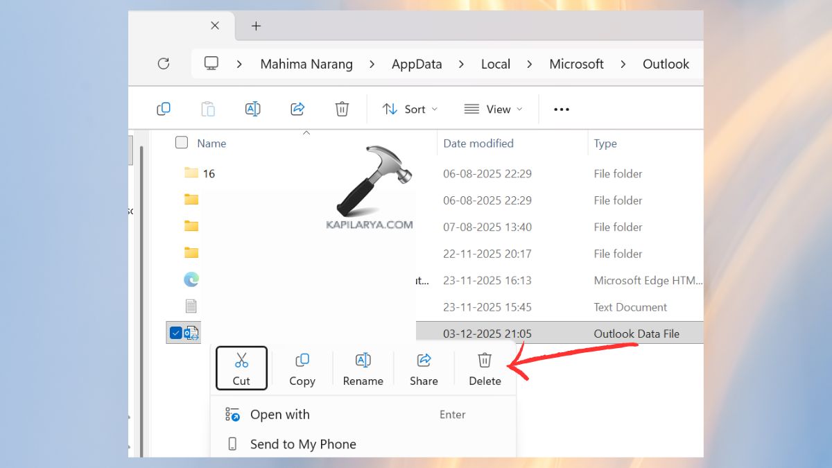 Clear the Local Outlook Cache delete the ost file Fix: You don’t have sufficient permissions to open the Mail - Outlook error