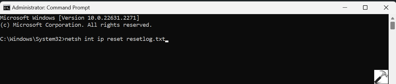 DHCP is not enabled for Wi-Fi in Windows 11 - command to reset the network setting
