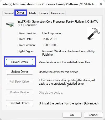 Fix: 100% Disk Usage in Windows 11 - Driver Details