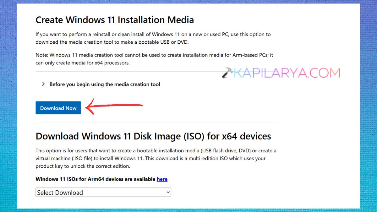 Create Windows 11 Installation Media download