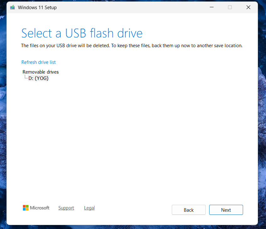Create bootable USB using MCT: Windows 11 Using Media Creation Tool