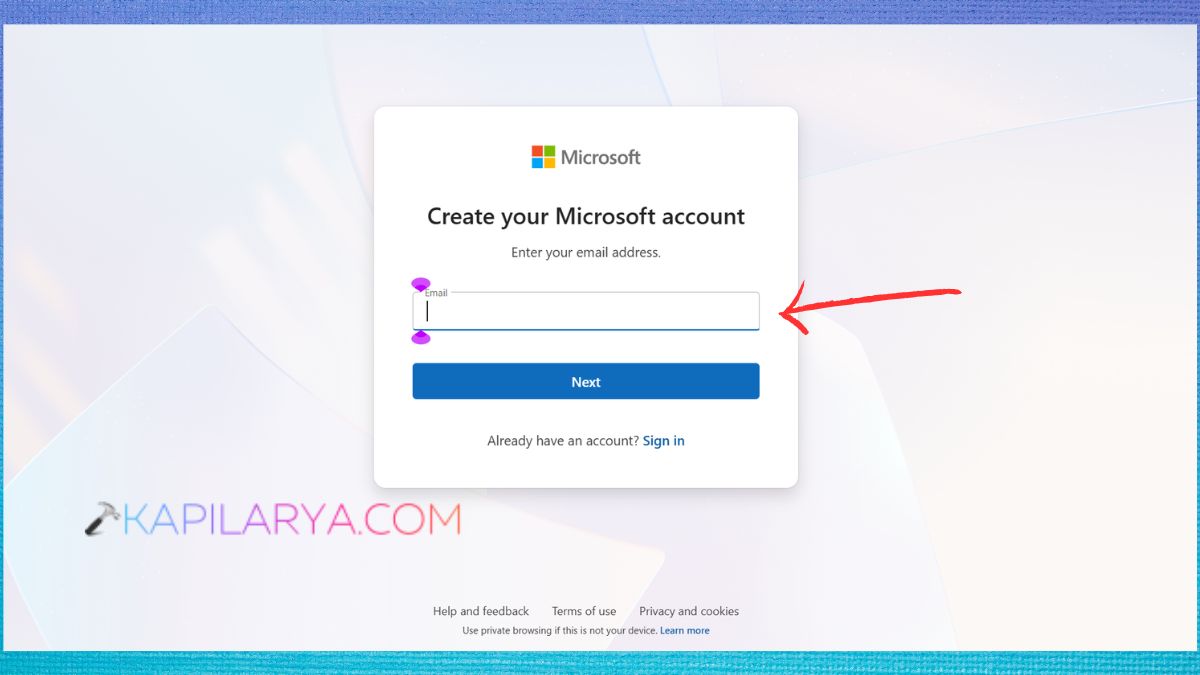 Create your Microsoft account fix Microsoft account creation has been blocked error