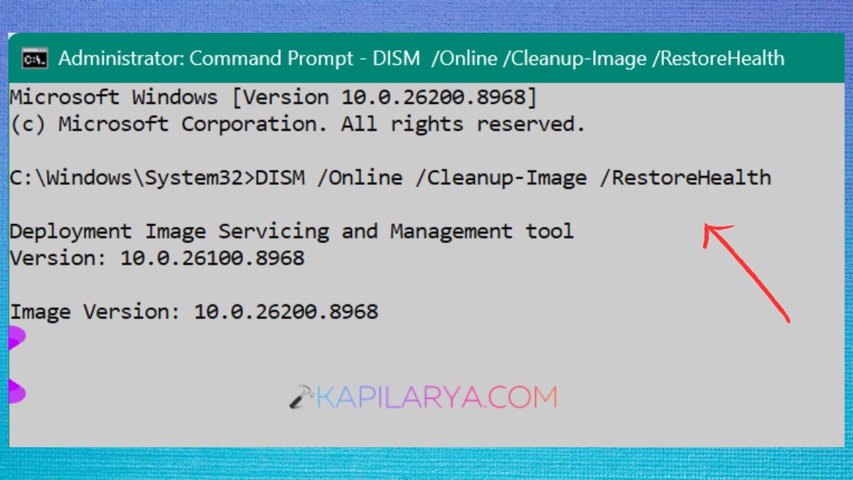DISM Restore health Fix Endpoint Protection Service High CPU in Windows 11