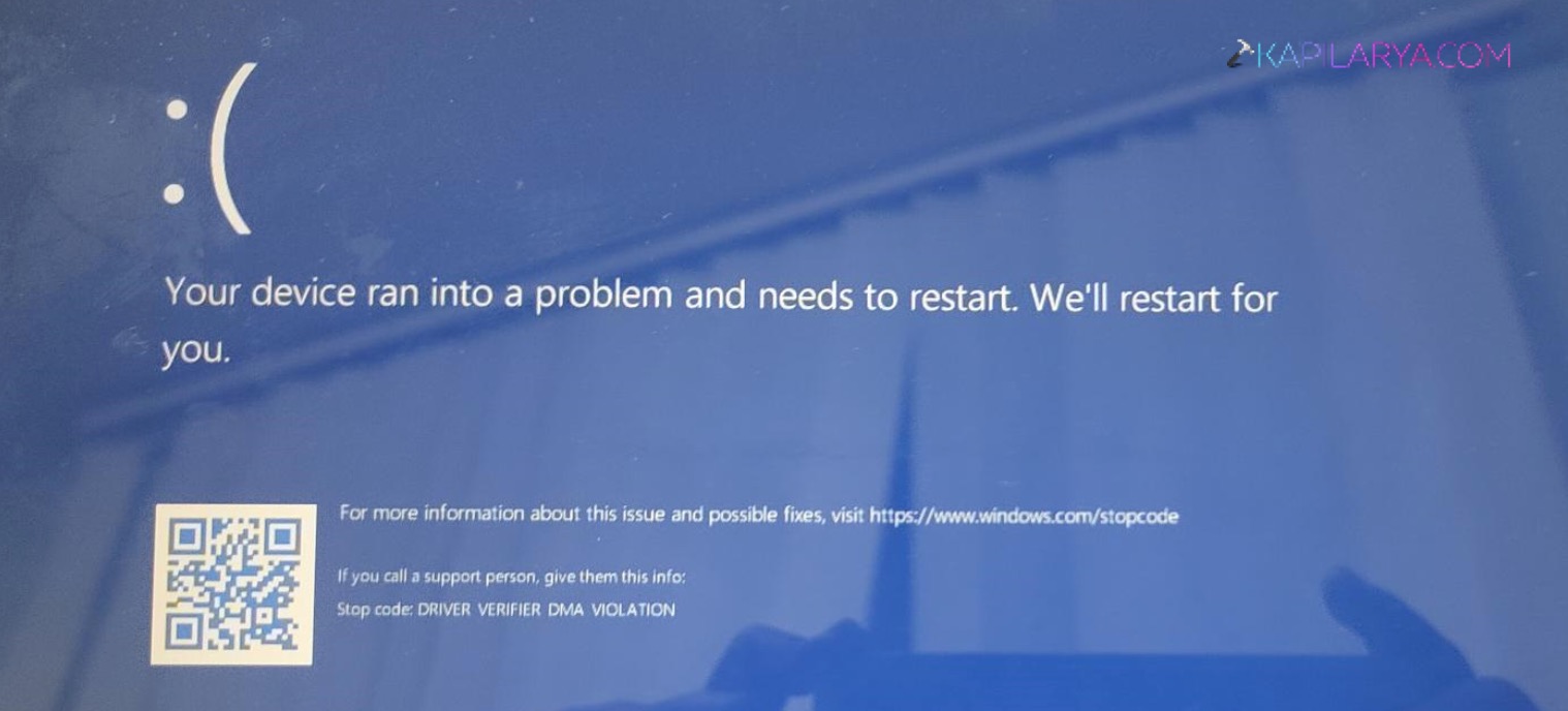 DRIVER VERIFIER DMA VIOLATION BSOD in Windows 11
