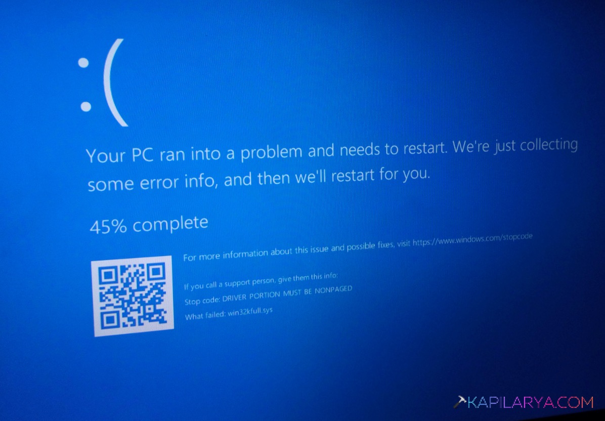DRIVER PORTION MUST BE NONPAGED BSOD