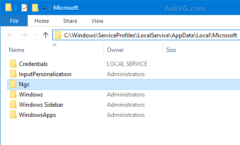 Delete NGC folder contents