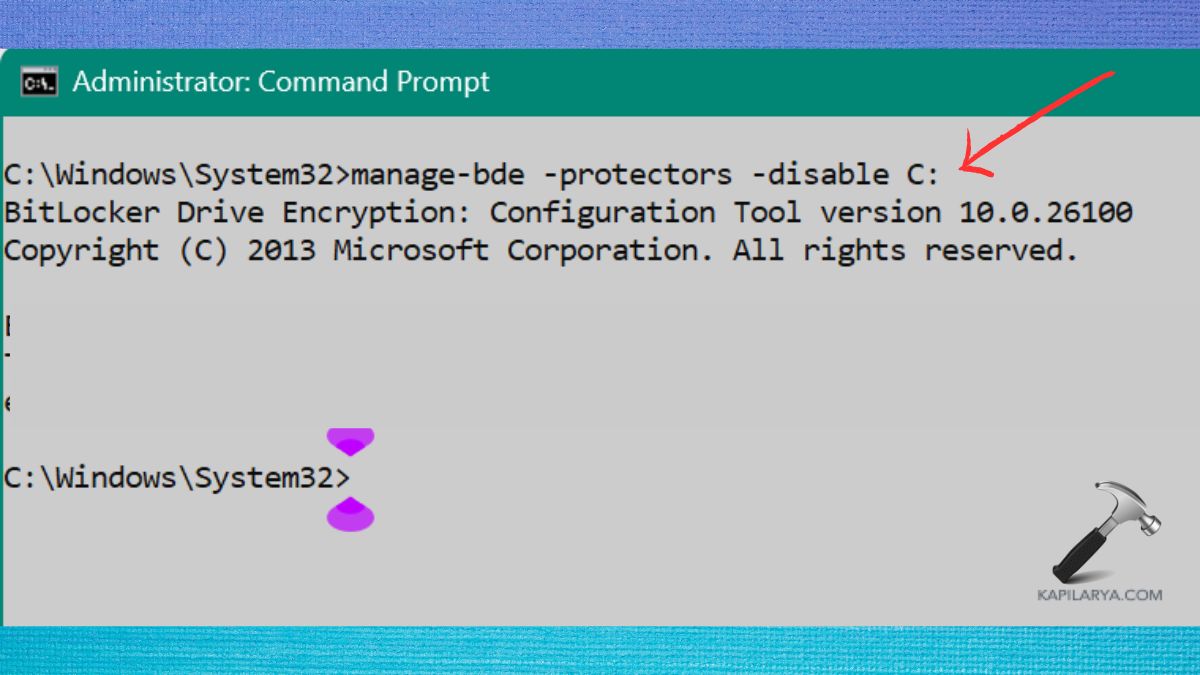 Disable C drive bitlocker encryption