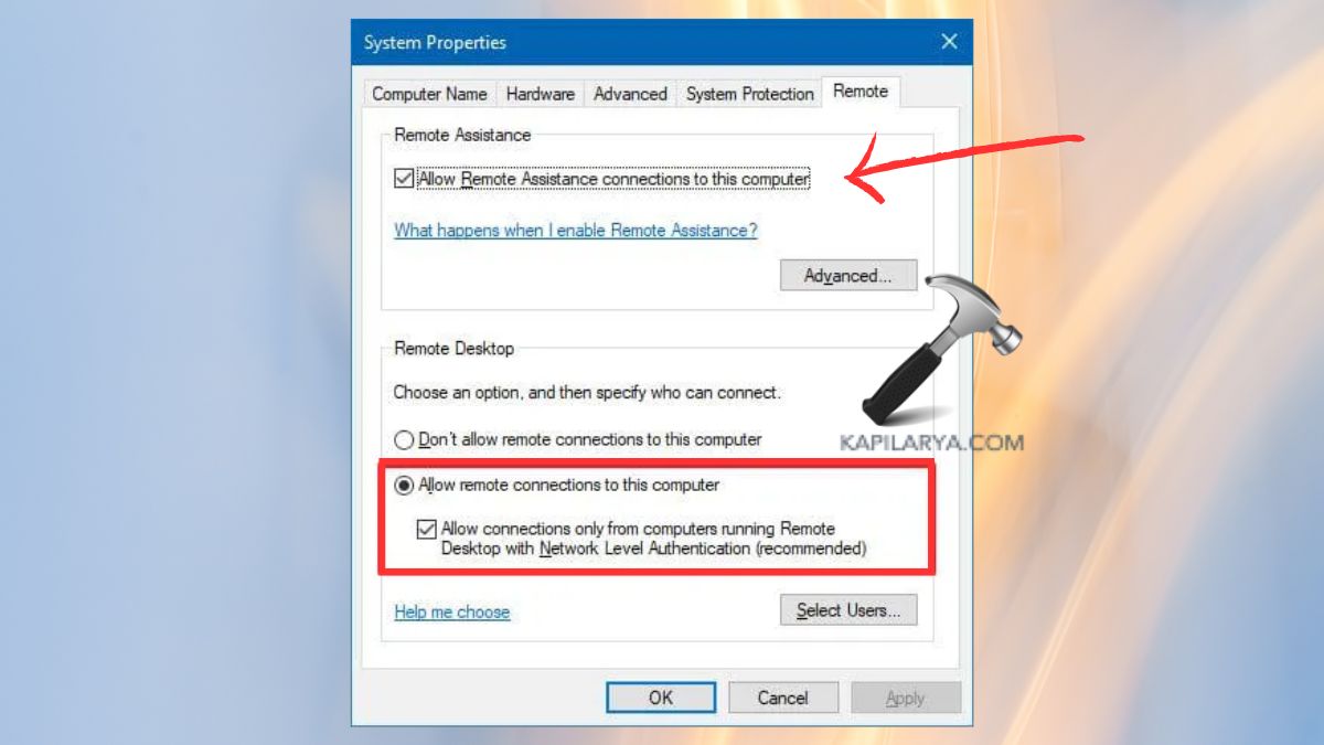 Disable Remote Desktop Using the Control Panel