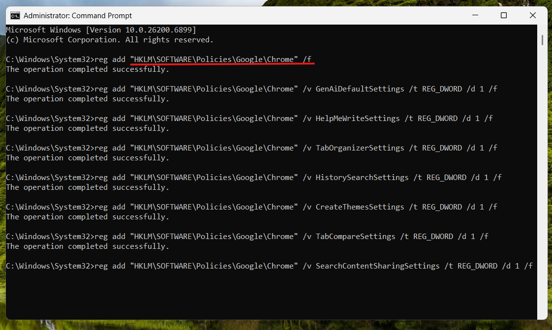 Disable Chrome AI Features Using Commands