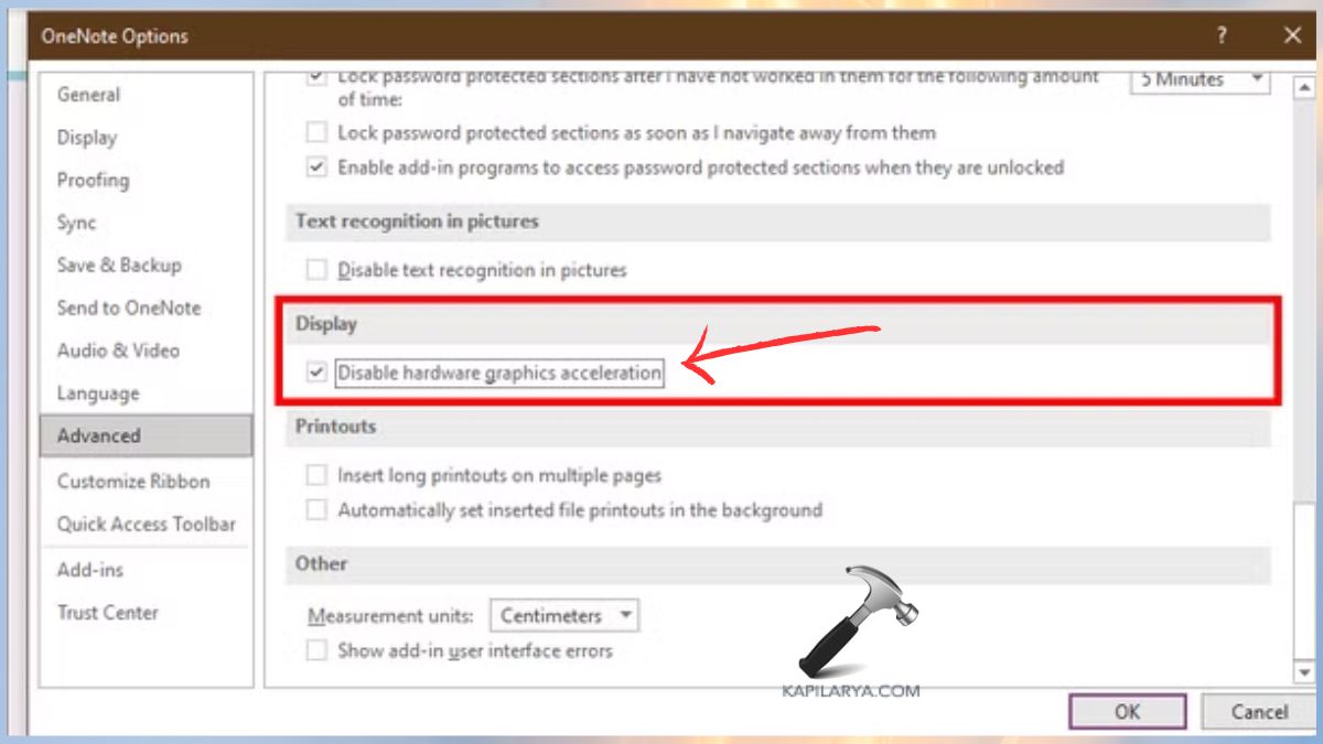 Disable hardware graphics acceleration