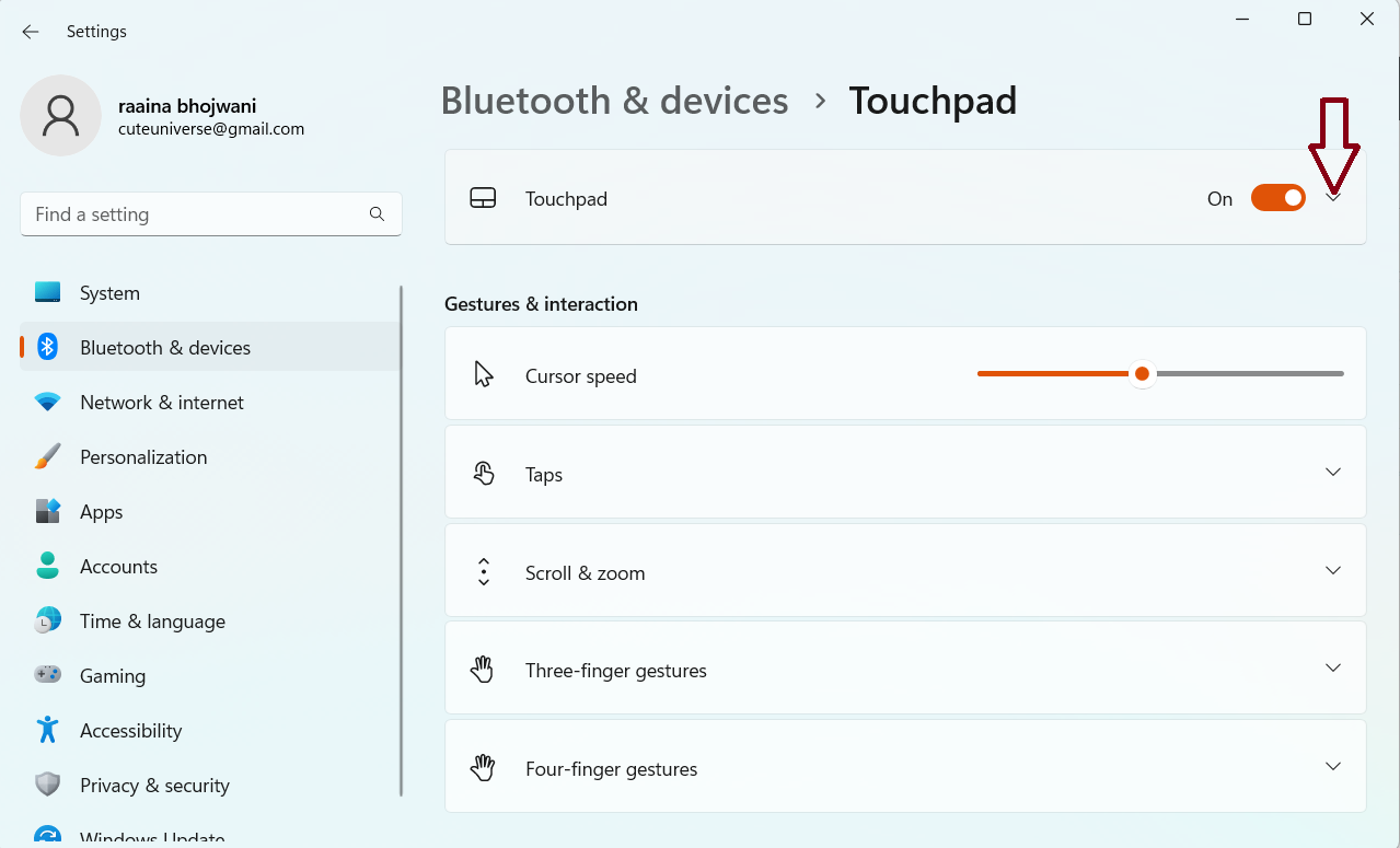 Deaktivieren Sie Touchpad Gesten In Windows