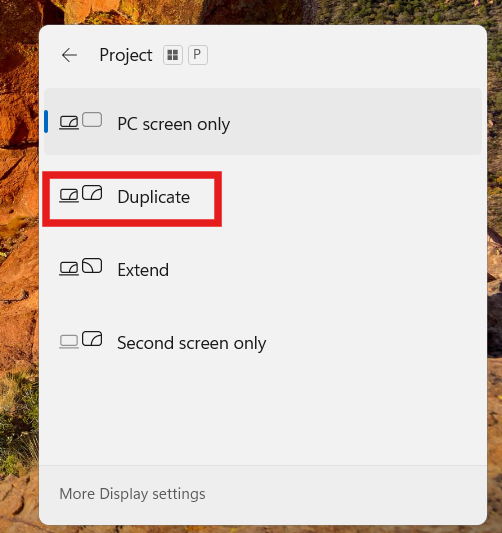 Display Projection Settings: Snipping Tool recording stopped error