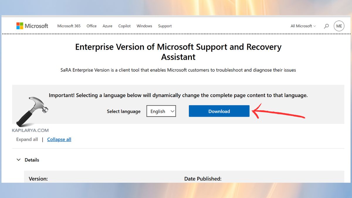 Download Microsoft Support and Recovery Assistant