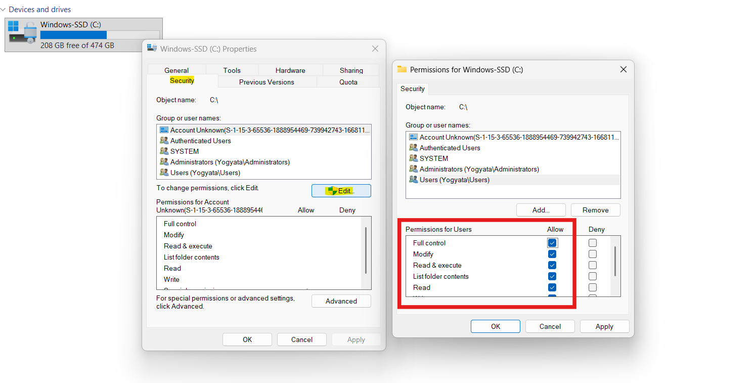 Drive access: A device which does not exist was specified
