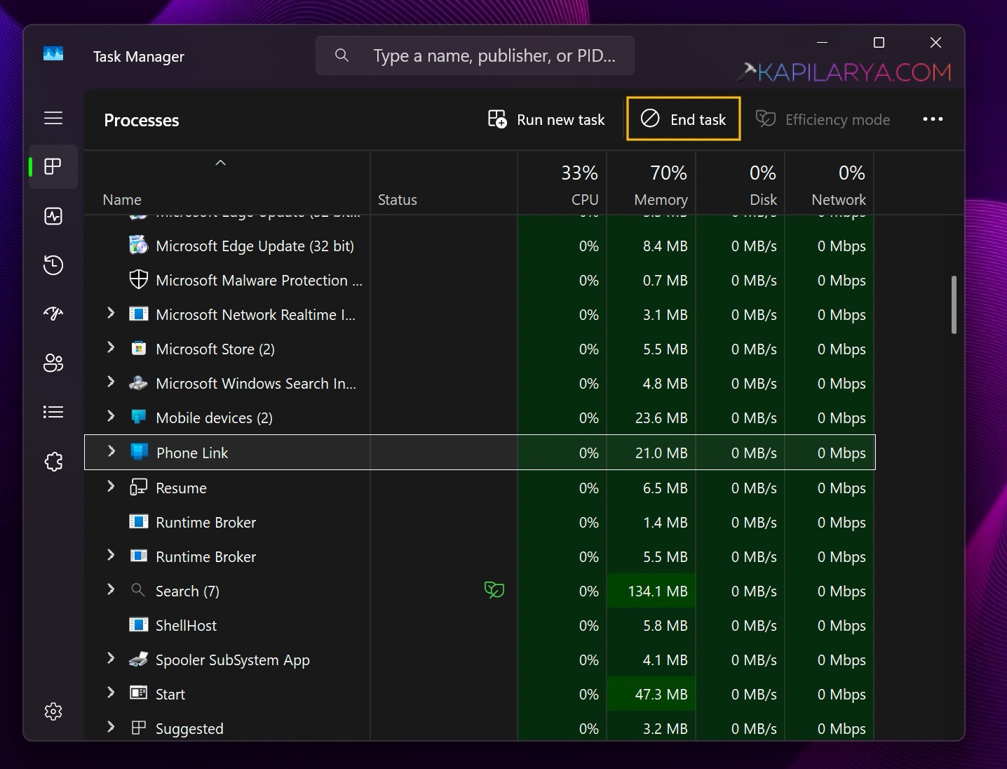 Task Manager's End Task is not working in Windows 11