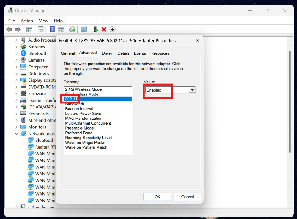 Enable 802.11n