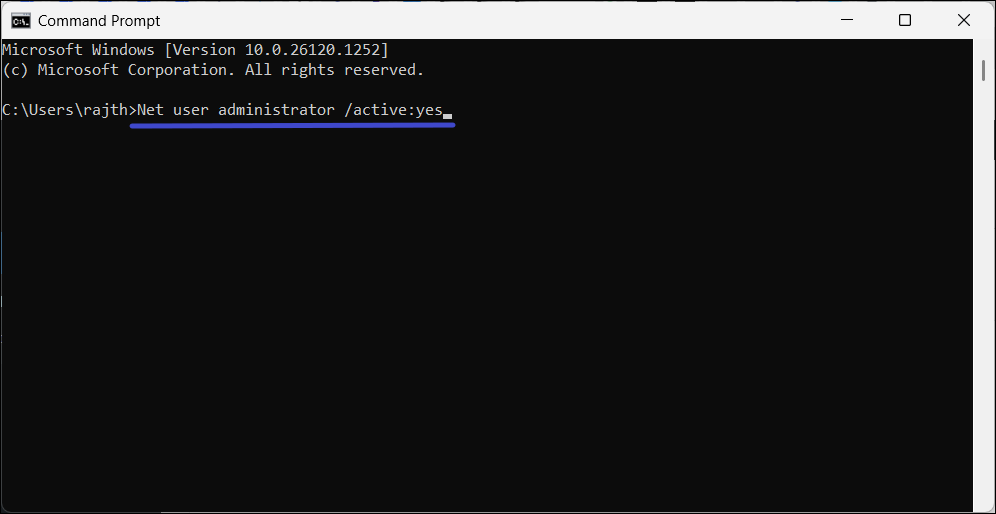 Enable builtin admin command