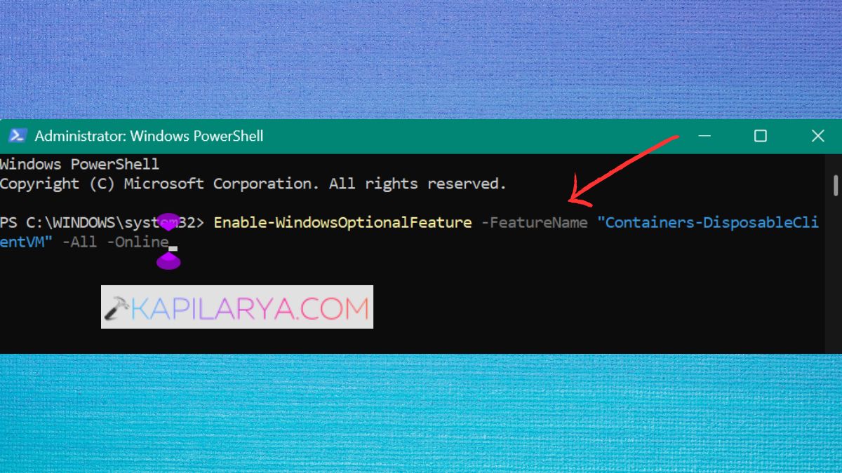 Enable the Sandbox in PowerShell from Microsoft FIX Windows 11 Sandbox Not Working