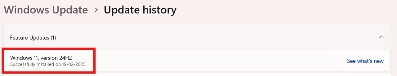 Ensure You’re on Version 24H2