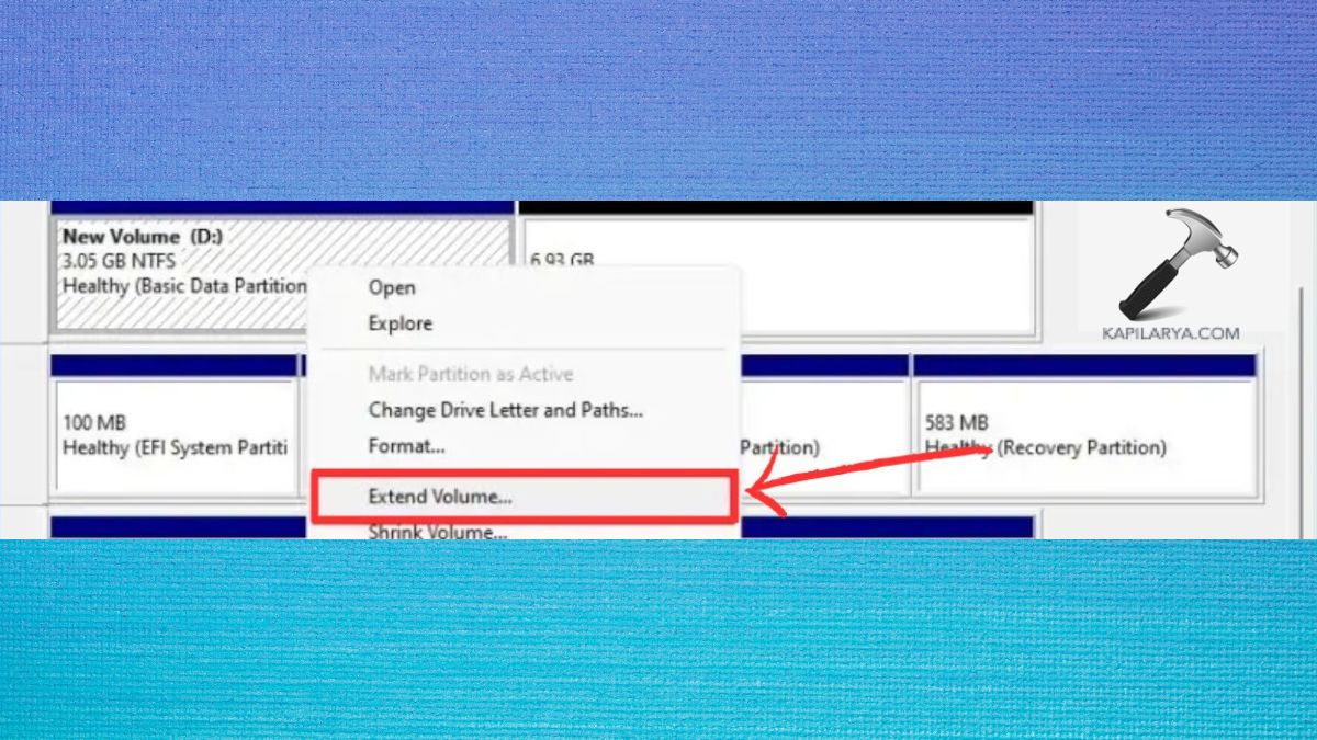 Extend Volume Disk Management