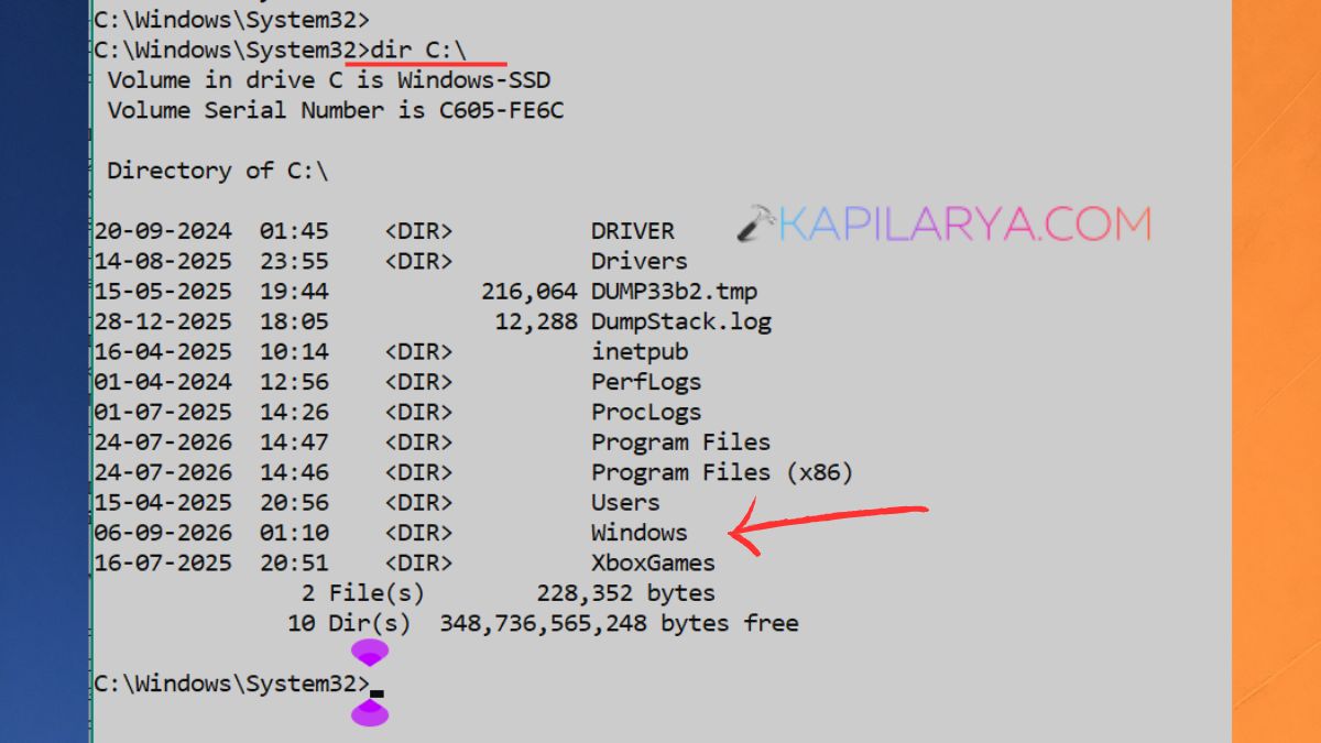 Find Windows in directory