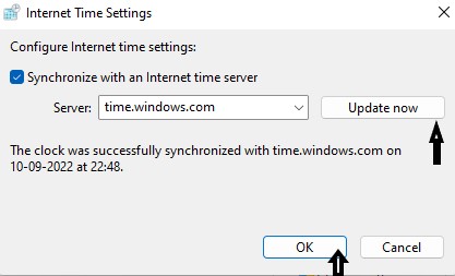 Fix: Date and time synchronization failed on Windows 11/10