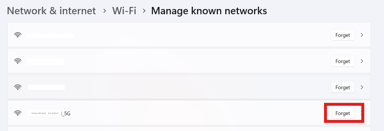 Forget and Reconnect to the Network