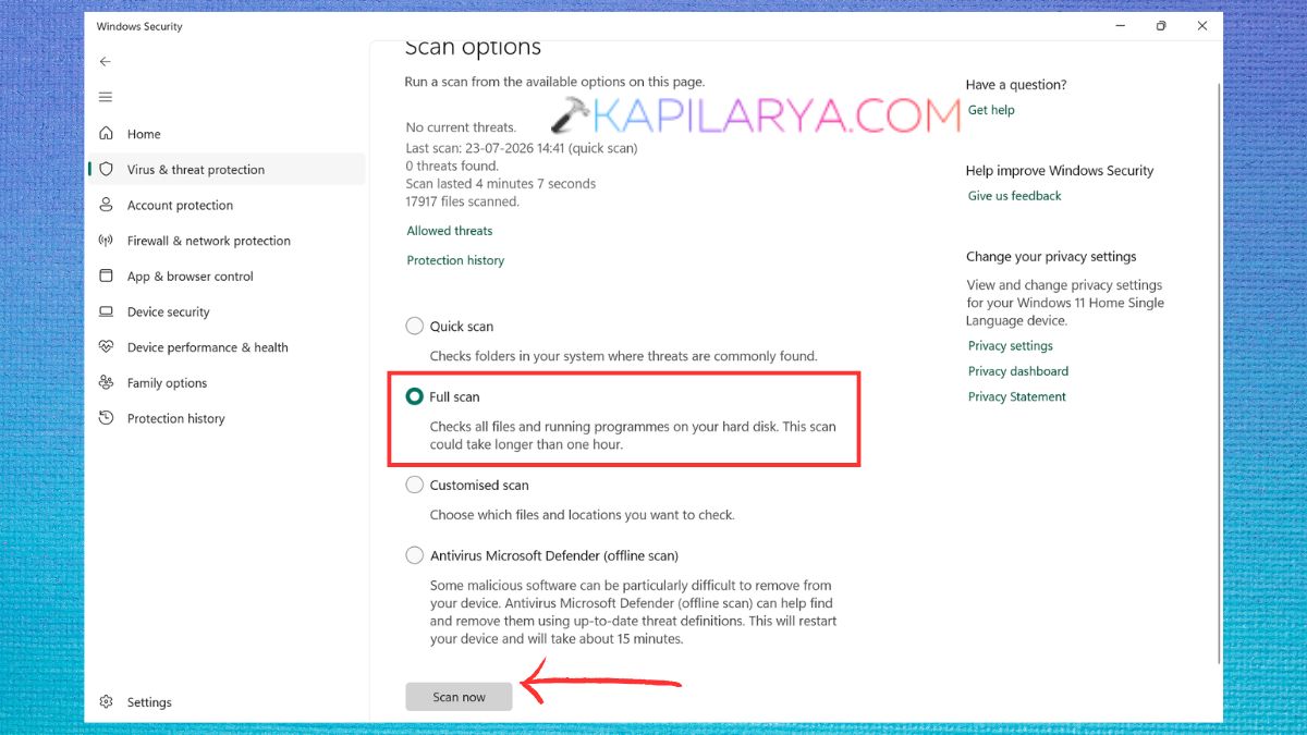Full scan windows security Fix Endpoint Protection Service High CPU in Windows 11