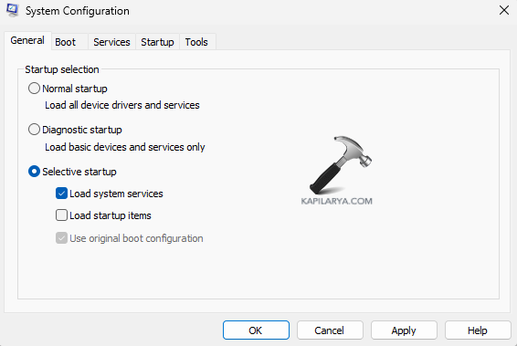 Deselecting startup items