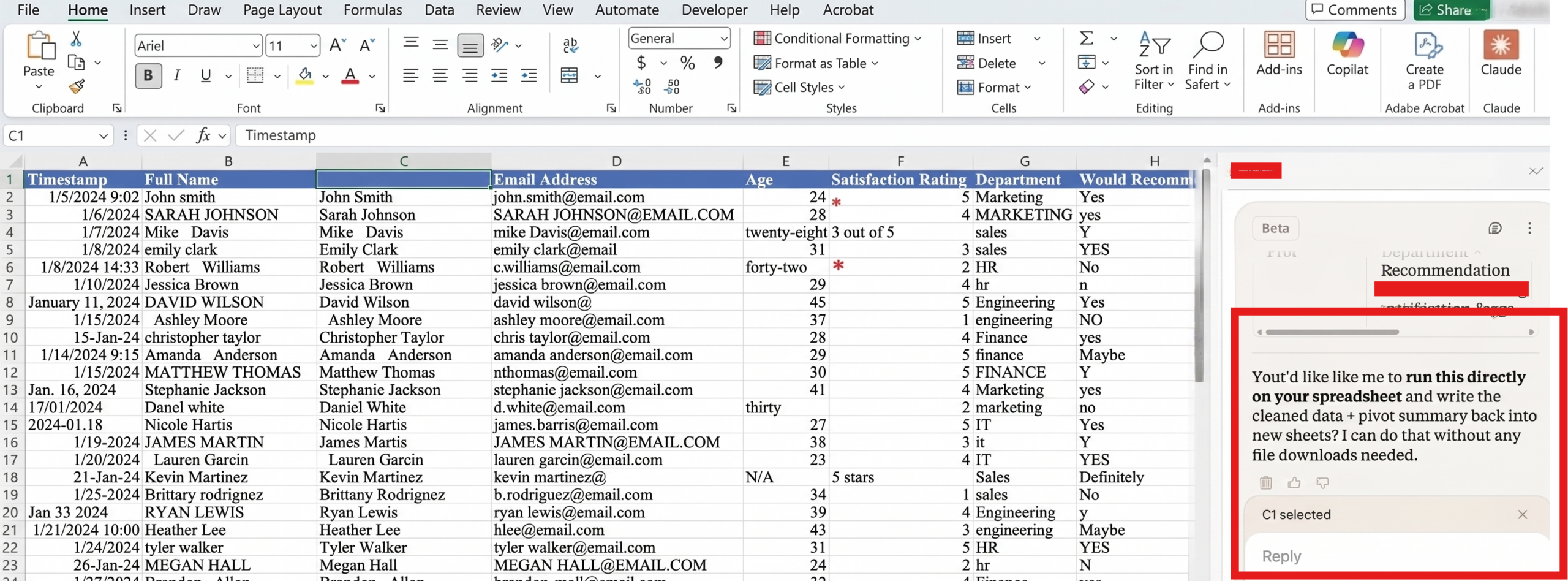 Generate and Fix Formulas