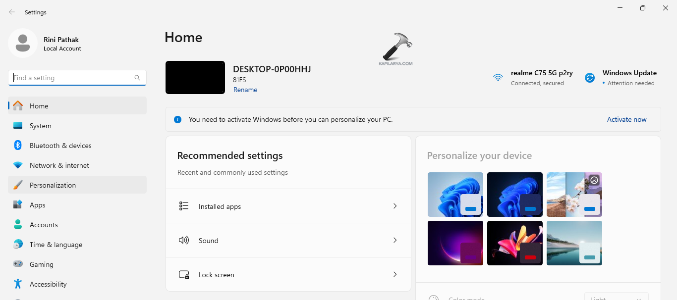 Opening Personalization