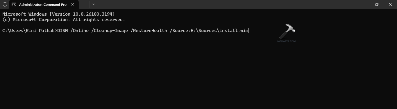 Repairing local image