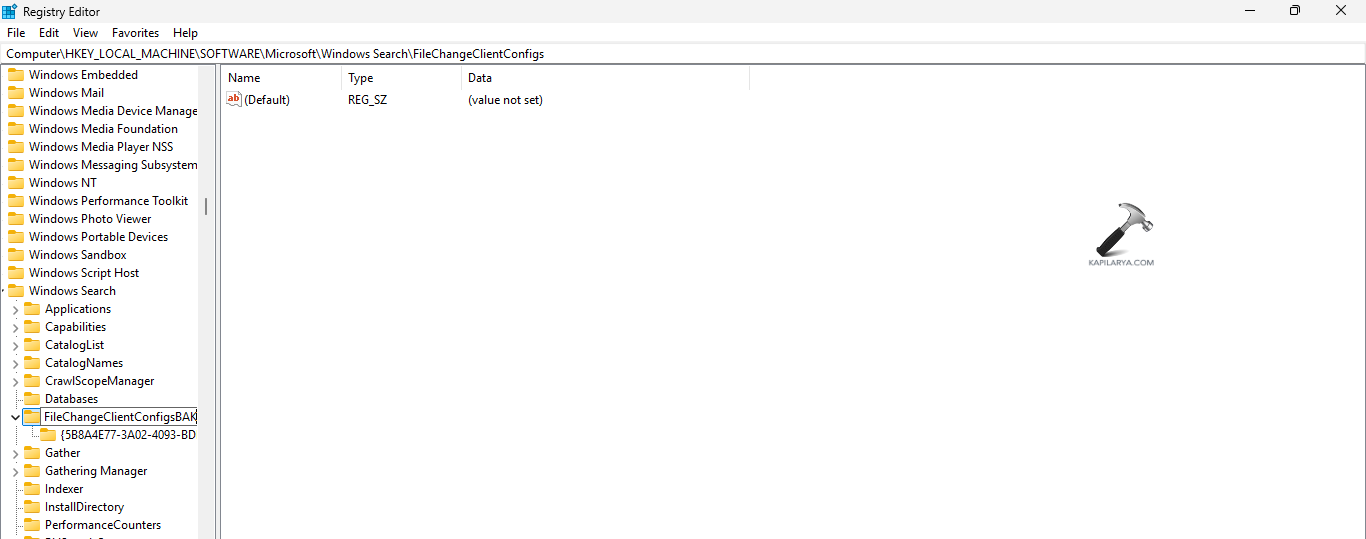 Giving new name to registry key